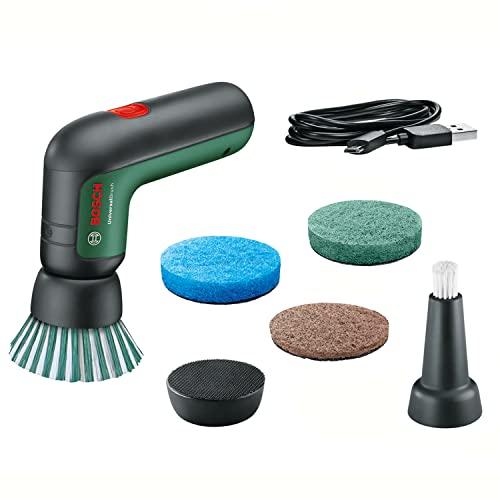 Bosch Spazzola elettrica di pulizia UniversalBrush + Bosch Tampone per cucina per Spazzola elettrica di pulizia UniversalBrush, 3 pezzi inclusi, confezione in cartone