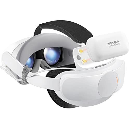 KKCOBVR Dock di ricarica per P4 Compatibile con Pico4/Pico 4 pro VR Kit Comfort Cinghia per la testa Batteria extra da 10000mAh Prolunga il tempo di utilizzo da 3,5 a 4 ore