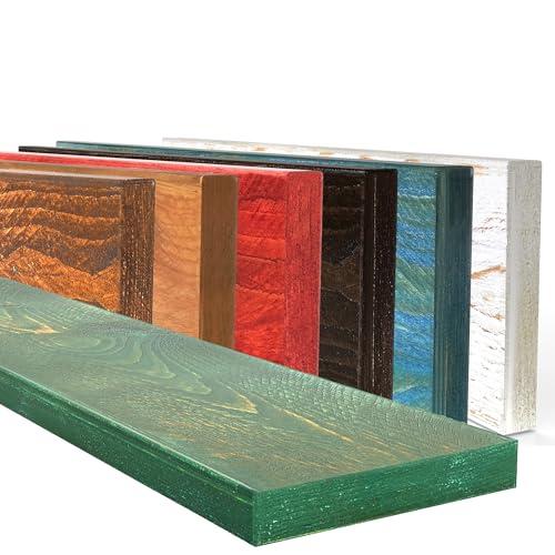 Artefizio Mensola in Legno Massello Sospesa a Parete, Ripiano Artigianale, 7 Colori, Varie Dimensioni, Arredamento Bagno, Cucina, Camera da Letto, Ufficio, Made in Italy (Rovere Naturale, 40 cm)