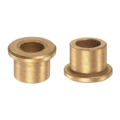 QUARKZMAN 2pz Flangia Cuscinetto Manicotto 12mm Alesaggio x 18mm OD x 16mm Lunghezza x 3mm Flangia Spessore, Bronzo Boccola Autolubrificante Boccole Manicotto per Attrezzature Industriali