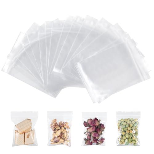 AiQInu Sacchetti Plastica 6 x 8 cm, 100 Pezzi Sacchetti Alimenti Richiudibili, Buste Plastica Trasparenti Ziplock Bags per Gioielli, Componenti Elettronici