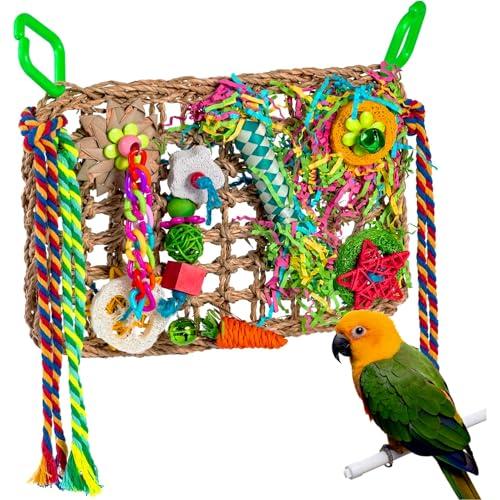 Giochi per Pappagalli, Giochi Pappagallo, giocattolo da masticare colorato, naturale, sicuro, per tutti i pappagalli e gli uccelli (rosso)