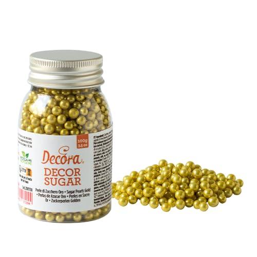 Decora 2081151 Confezione Da 100 G Perle Di Zucchero Oro 5 Mm