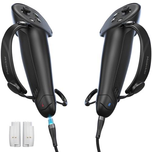 Maecker Impugnature per Controller di Ricarica per Cinturini per Quest 3S per Quest 3 Cinghie per Controller con Batteria Ricaricabile per Quest 3S/3 Accessori