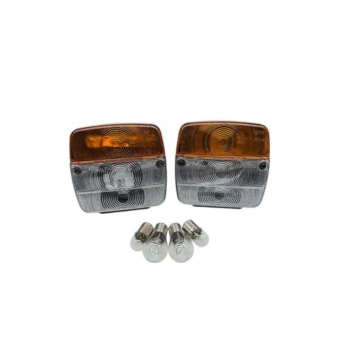 G.L.D. Forniture Coppia di fanali dx e sx direzione e posizione per rimorchio trattore 109x103x50 mm COMPLETO DI LAMPADINE