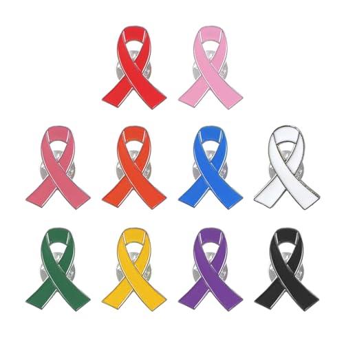 COACOM 10 Spille Colorate Distintivi Carità Spille con Logo Banda, Segni Per Promuovere La Consapevolezza della Salute, Decorazioni Personalizzate, Metallo