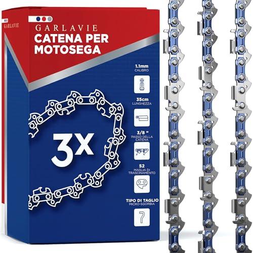 Garlavie Set di 3 Catenas per motosega 35cm - 3/8