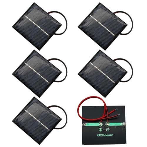 GTIWUNG 6 Pezzi 3V 0,55W 60X55mm Micro Mini Pannelli Solari Modellismo, Pannello Solare Portatile Modulo di Alimentazione Modulo Caricabatteria per Energia Solare, Home DIY, Progetti di Scienza