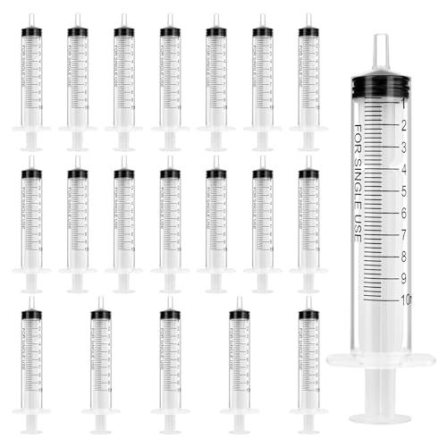 OFFCUP Siringa di Plastica, 20Pcs 10ml Siringhe senza Ago, Siringhe in plastica riutilizzabili, Siringa Dosatrice per Alimentazione Piccoli Animali Domestici, Pittura Artistica, Colla Applicatore