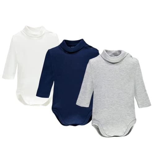 Ellepi Tris Body Lupetto Neonato e Bambino – Caldo Cotone (Bianco Blu Grigio, 4 Anni)