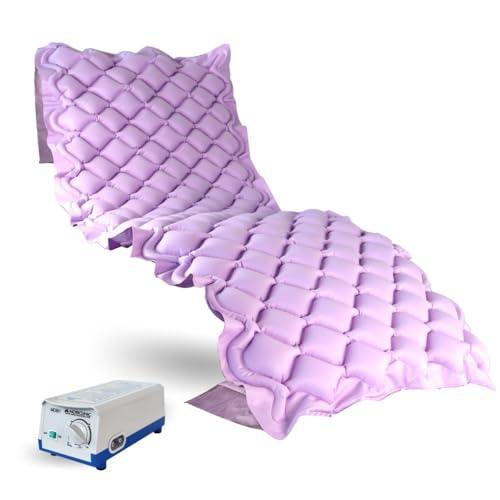 Mobiclinic®, Materasso antidecubito ad aria alternata, Modello mobi 1, Con motore a compressore, Pvc medicale ignifugo, Marchio europeo, Per piaghe da decubito di grado i, 130 celle, Colore: lilla
