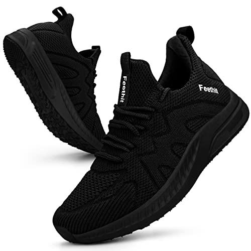 Feethit Donna Scarpe da Ginnastica Sportive ConfortevoleSneakers Casual all'Aperto Nero 40