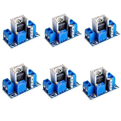 iHaospace 6 PCS LM317 DC-DC Converter Buck Step Down Module Linear Regulator Adjustable Voltage Regulator Power Supply