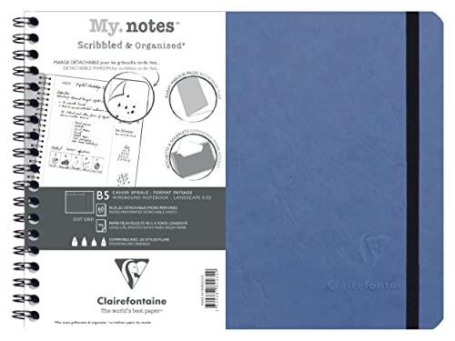Clairefontaine 783431C Collezione Age Bag Un Quaderno a Spirale a Margini Staccabili My.Notes Blu - A4 21X29,7 Cm - 120 Pagine Staccabili Dot - Carta Bianca 90G