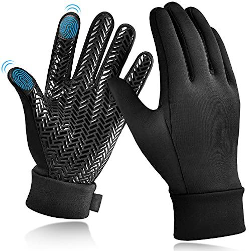 EEFOW Guanti invernali per bambini, con touch screen, guanti termici, per bambini, per sport all'aria aperta, per ciclismo, da corsa, antivento, con antiscivolo, per 4-12 anni, per ragazzi e ragazze,