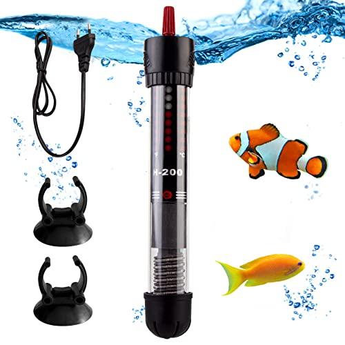 Vegena Riscaldatore per acquario, termostato regolabile, per acquario, con 2 ventose, per serbatoi di pesce e acquario (60 l, 50 W)