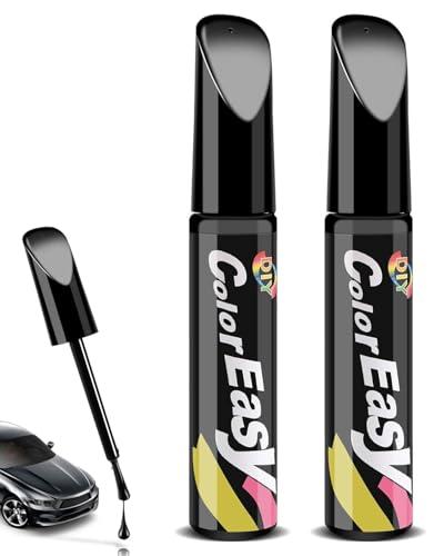 TPZORJX 2 Pezzi Penna Ritocco Carrozzeria,12ml Penna per Ritocco Auto,Rimuovi Graffi Auto,Pennarello Copri Graffi Auto,Penna per Riparazione Graffi Auto, Riparazione Graffi(Nero)
