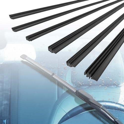 6 Pezzi Gomma Tergicristallo,Gomma Di Ricambio Universale Per Tergicristalli,Ricariche Per Spazzole Tergicristallo,Compatibile Con Tutti i Tergicristalli, Tagliabile (800mm)