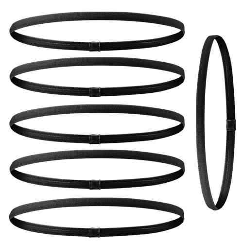 vaolmlop 6 Pezzi Sportiva Fascia Capelli,Cerchietto Sportivo Sottile,Sportive Fascette Antiscivolo Per Donne Sport Yoga,Calcio,Tennis,Allenamenti (6 Nero)