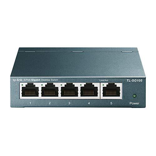 TP-Link TL-SG105 Switch 5 Porte Gigabit, 10/100/1000 Mbps, Plug & Play,‎‎ 802.1p/DSCP QoS, IGMP Snooping, Involucro in Metallo Resistente, Installazione Facile, Tecnologia Green Ethernet, IEEE 802.3x