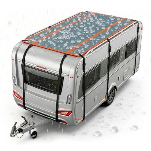 WALSER Protezione grandine camper/caravan Perma Protect, garage antigrandine misura universale, telo protezione veicolo ricreazionale - misura M (300 x 200 cm) grigio