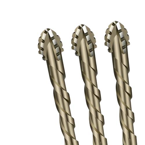 3 punte eccentriche a dente di sega con punta in carburo, gambo esagonale per piastrelle di ceramica, ghisa, vetro, marmo, cemento, utensili di perforazione a secco