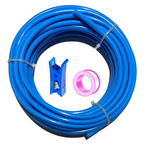 HAXIHA 10 Metri Tubo Aria Compressa Blu,Attacco Rapido Tubo Aria 12mm Diametro Esterno 8mm 32.8ft Diametro Interno, Pneumatico per Aria Compressa Adatto Per il di vari Utensili Pneumatici
