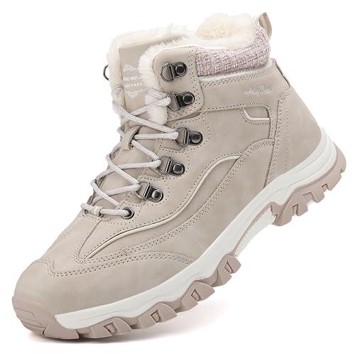 ARRIGO BELLO Stivali Da Neve Donna Invernali Scarpe Da Donna Invernale Trekking Stivaletti Outdoor Casual Camminate Antiscivolo Boot (Cachi5071,39)