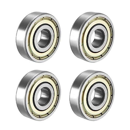 Cuscinetti a Sfera in Metallo,4 Pezzi Cuscinetti a sfera 608ZZ ABEC 7,Miniature Groove Cuscinetti a sfere,per skateboard,Doppia Schermati,per Pattini in Linea a rulli da Skateboard,8x22x7