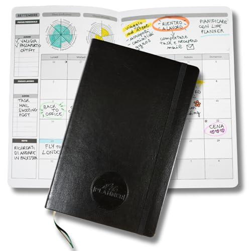 Life Planner, Agenda Motivazionale Made in Italy, Agenda 16 Mesi, da Settembre 2025 a Dicembre 2026, Planner Settimanale e Mensile, Spazi Dedicati a Pensieri e Riflessioni (Classic Black)