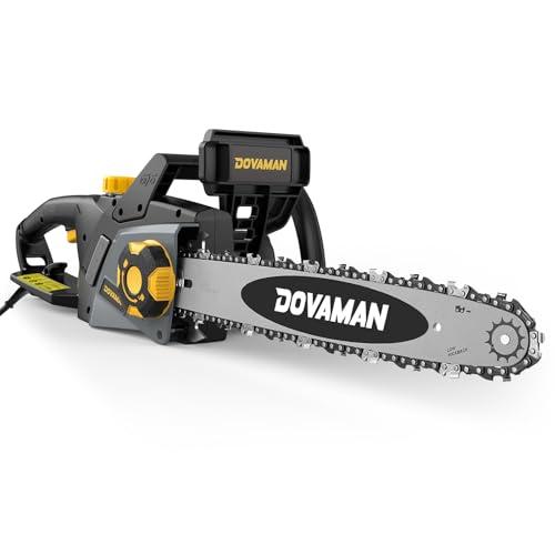 DOVAMAN 2400W Motosega Elettrica, 40cm Barra e Catena Oregon, Tensionamento Senza Attrezzi, Freno Sicurezza, 1 Catena Oregon e 1 Extra, Ideale per Legna da Ardere, Potatura e Uso in Giardino - DCS01A