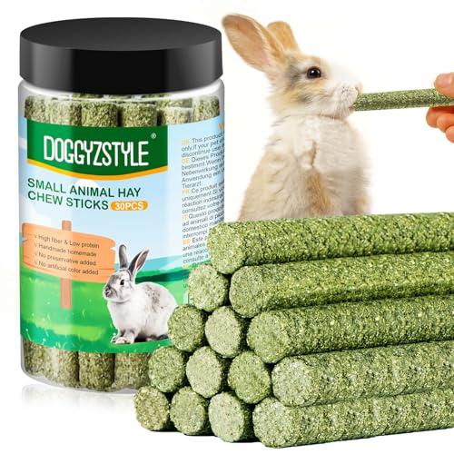 DOGGYZSTYLE 30pcs Coniglio tratta Timothy Hay Sticks,Fieno di Timothy naturale per coniglio,porcellini d'India,cincillà,criceti,giocattoli da masticare fatti a mano per conigli cibo per conigli