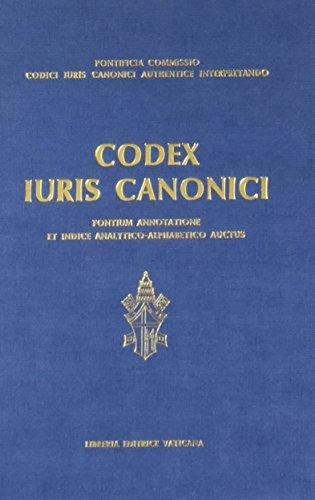 Codex iuris canonici. Auctoritate Ioannis Pauli PP. II promulgatus, fontium annotatione et indice analytico-alphabetico auctus
