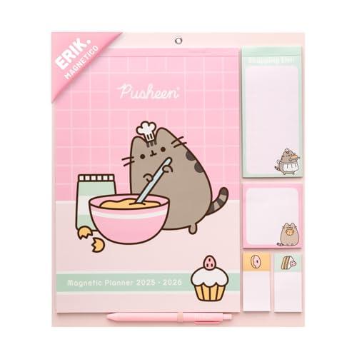 Grupo Erik: Calendario Famiglia 2026 Pusheen | Calendario Magnetico Frigo 2026 con 4 colonne, 30x34cm, da Settembre 2025 a Dicembre 2026 con To Do List, stickers e penna inclusa