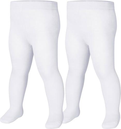 Playshoes Collant Unisex - Bambini e ragazzi, Confezione Doppia Bianca, 98-104