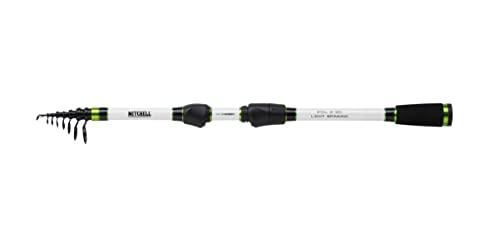 Mitchell Epic MX1 Canna da Spinning Telescopica, Pesca da Viaggio Compatta per Acqua Dolce e Acqua Salata, Ottima per Bass, Trota e Pesce Persico, Manico in EVA, Bianco/Nero, 1.8m 1-8g