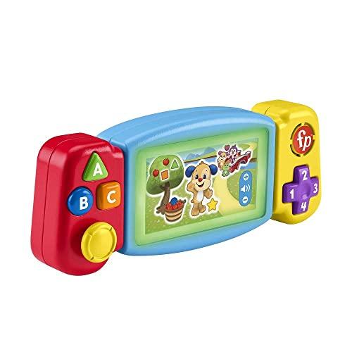 Fisher-Price Console Gira e Impara, Videogioco Finto per Bambini ai Primi Passi, con luci, Suoni e Canzoni educative, Edizione: Czech; Inglese, UK; Ungherese; Polacco; Slovak, HNN39