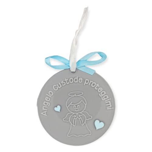 NM Idee Regalo Capoculla con Angelo fiocco nascita bimbo perfetto come idea regalo nascita o regalo battesimo da appendere alla culla o al passeggino del neonato (Per Bambino)