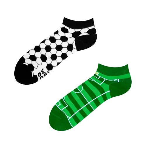 Dedoles Calzini Unisex Donna Uomo & Bambini Calze Cotone con tanti Design divertenti sinistra destra diversi, colore: Verde, disegno: Calcio (alla caviglia), taglia: 35-38