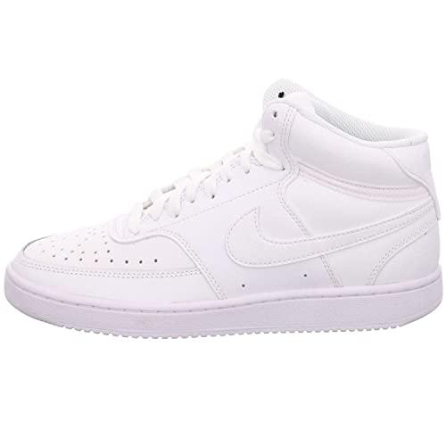 Nike Wmns Court Vision Mid, Scarpe da Ginnastica Donna, Bianco Bianco Bianco Bianco 100, 38.5 EU