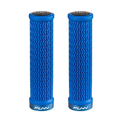 Funn Holeshot Manopole per Mountain Bike con Chiusura Singola, Diametro Interno di 22 mm, Manopole per Manubrio di Bicicletta Resistenti alle Estremità Indurite (Blu)