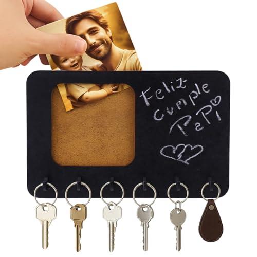 MoniDecor Portachiavi da parete in Legno – Porta Chiavi da Muro per Casa Stile Moderno con 6 Ganci Robusti – Appendi Chiavi a Muro per Ingresso e Corridoio (Eclettico)