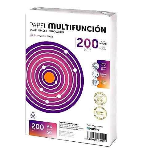 Foglio A4 200 g 50 fogli, carta multifunzione stampante, fogli di stampa laser e ad iniezione, fotocopiatrice, per uso ufficio, materiale scolastico, confezione fogli. M-Office (50 fogli, 200 gr)