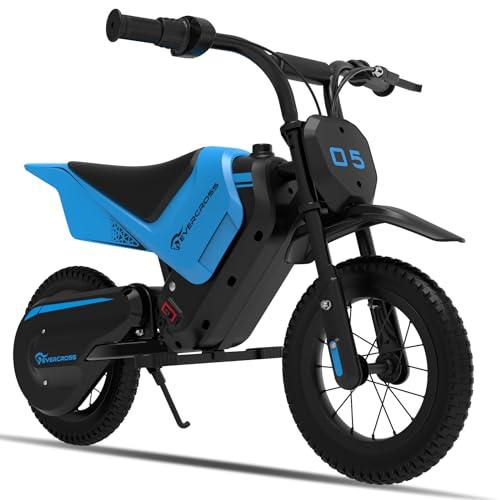 EVERCROSS EV05M Motocicletta Elettrica per Bambini, E-Moto da 150 W, Modalità Velocità 8/16 km/h e Motocicletta Elettrica a Lungo Raggio da 15 km, Moto Cross da 12'' per Bambini