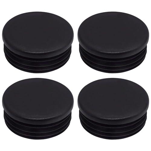 SKIR'CO Inserti per tubi tondi da 60 mm, tappi per pali, tappi per tubi in plastica nera, tappi per tubi, nero RAL 9005