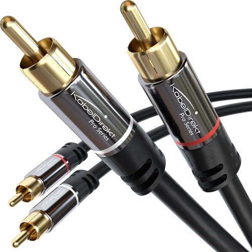 KabelDirekt – Cavo RCA, Cinch da 0,5 m, cavo audio stereo 2 x 2 Cinch particolarmente resistente e con una qualità sonora brillante (coassiale, subwoofer/Home Cinema, analogico e digitale)