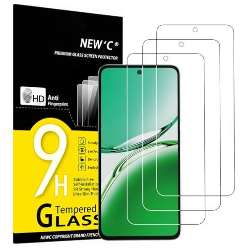 NEW'C 3 Pezzi, Vetro Temperato per OPPO Reno 13 F / 13 FS 5G/4G, Reno12 F 4G, Reno12 FS 5G, Pellicola Prottetiva Anti Graffio, Anti-Impronte, Senza Bolle, Durezza 9H, Trasparente, Ultra Resistente