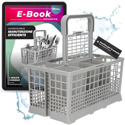 McFilter I Cestello universale per posate base robusta adatta a diverse lavastoviglie dimensioni: 240 x 140 mm plastica resistente al calore maniglia di trasporto rimovibile, ricambio, accessorio