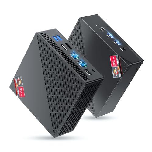 NiPoGi AM06PRO Mini PC,АMD Ryzen 7 5825U 32GB DDR4(Defeat 5700U, Fino a 4,5 GHz), 512GB M.2 SSD Mini Computer WIFI 6, BT 5.2, Dual-LAN, DP/HDMI 2.0/Type-C 4K UHD Triple Display, Micro PC WIN-11 PRO
