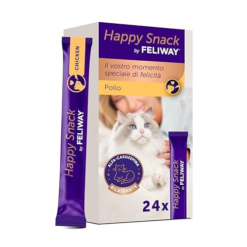 FELIWAY Happy Snack by Gustosi Snack calmanti per Gatti, 24 Stick – Aiuta Il Tuo Gatto a sentirsi più Tranquillo e rafforza Il Legame tra di Voi.